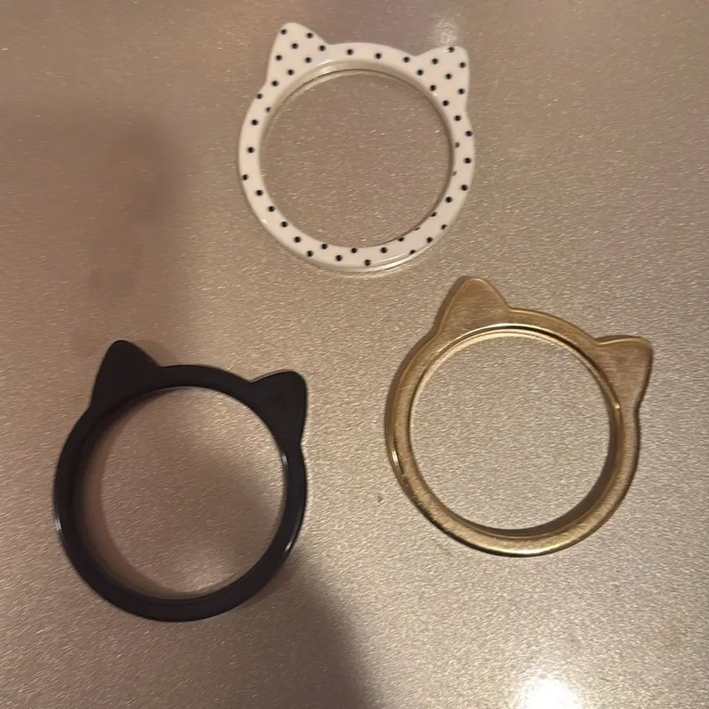 Cat Ear bracelet Set - Black, Gold, and White